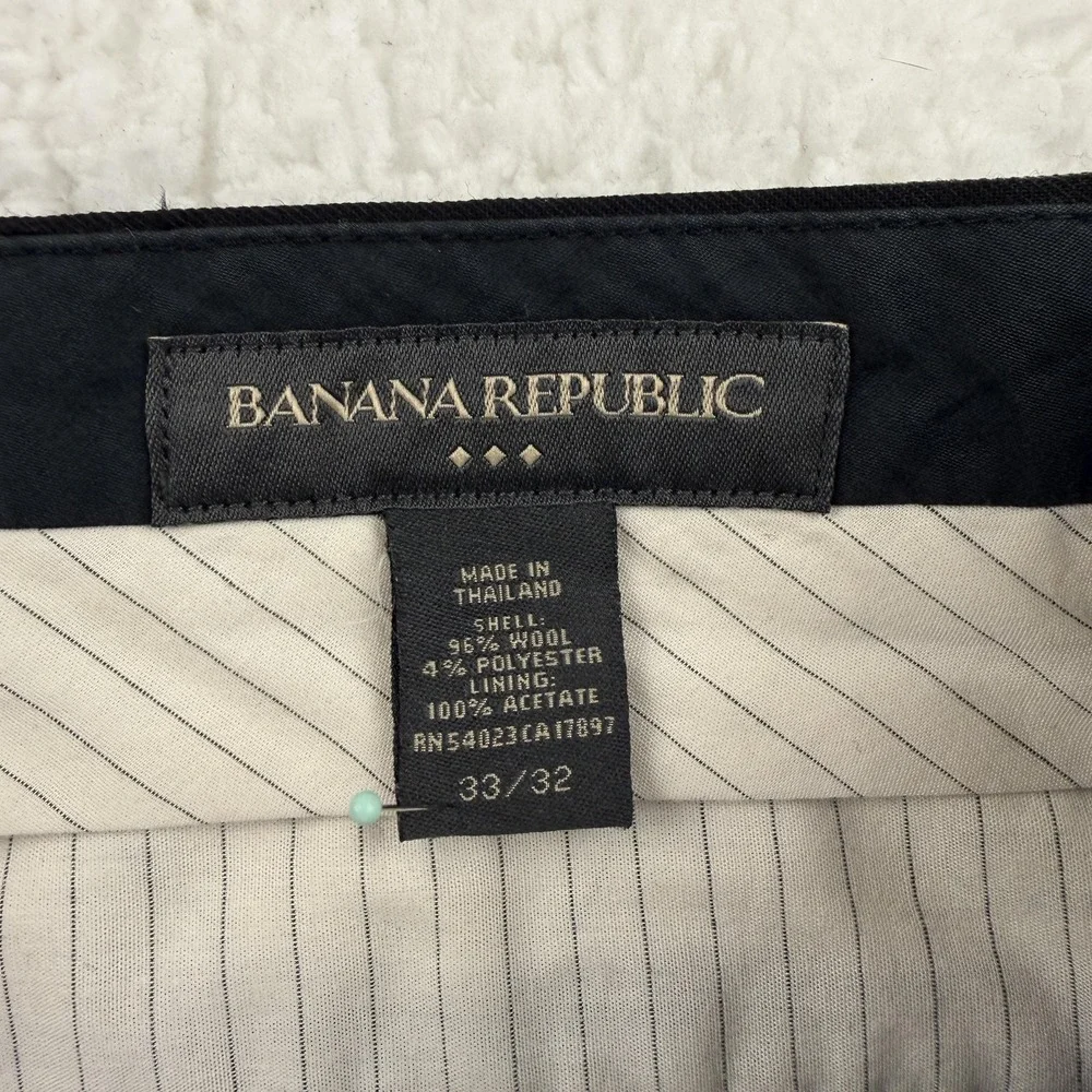 Banana Republic Dress Pants Mens 33x32‎ Gray Wool Pinstripe (33x27) Formal